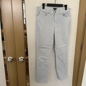 Eileen Fisher Womens 8 Light Grey Organic Cotton Denim‎ Skinny Jeans